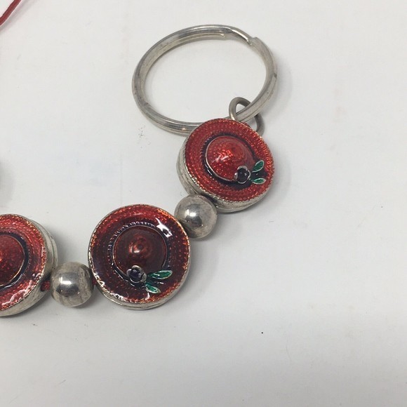 Red Hat Society Key Chain‎ Key Ring 6.5" Red enamel - Picture 6 of 9